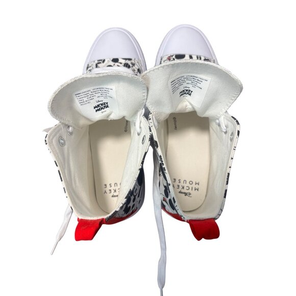 Disney Mickey Mouse High Top Sneakers Canvas Print Womens US 9 Red Black Design - Picture 3 of 13